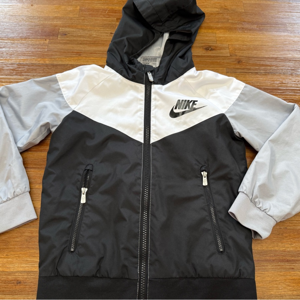 Nike Kids Black and White Raincoat